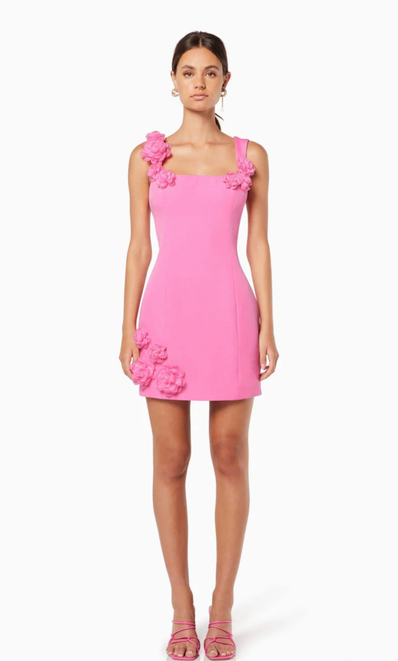 Pink Elliat Trompe 3D Floral Mini Dress