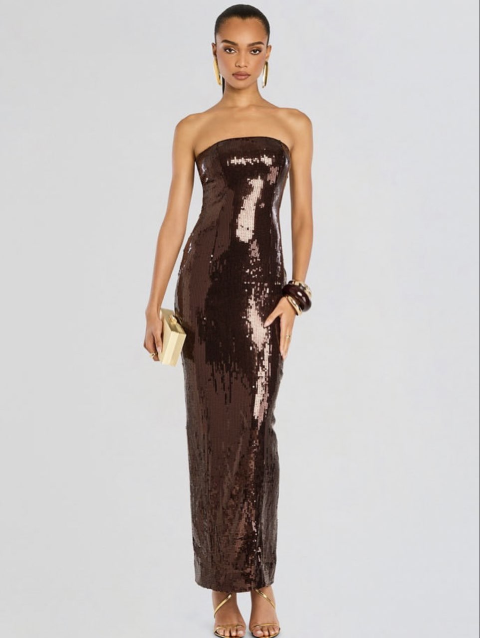 Strapless Sequin Gown