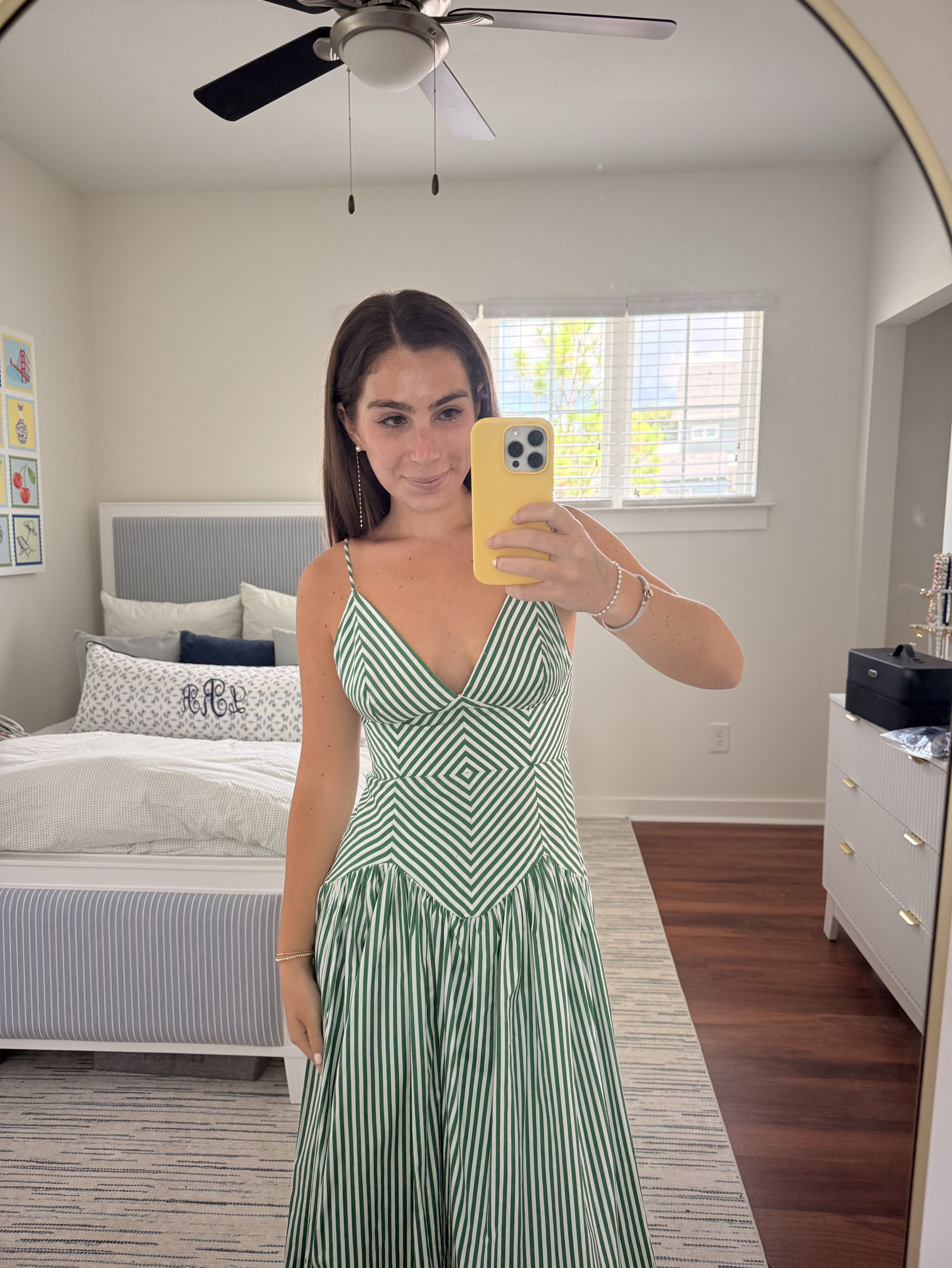 Farm Rio striped midi dress