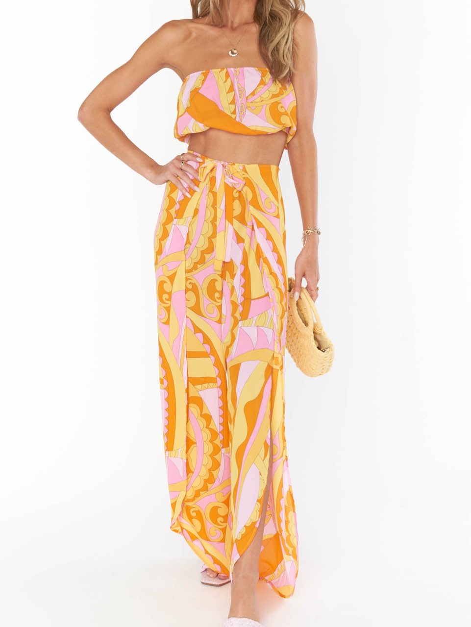 Vibrant Swirl Print Two-Piece Set