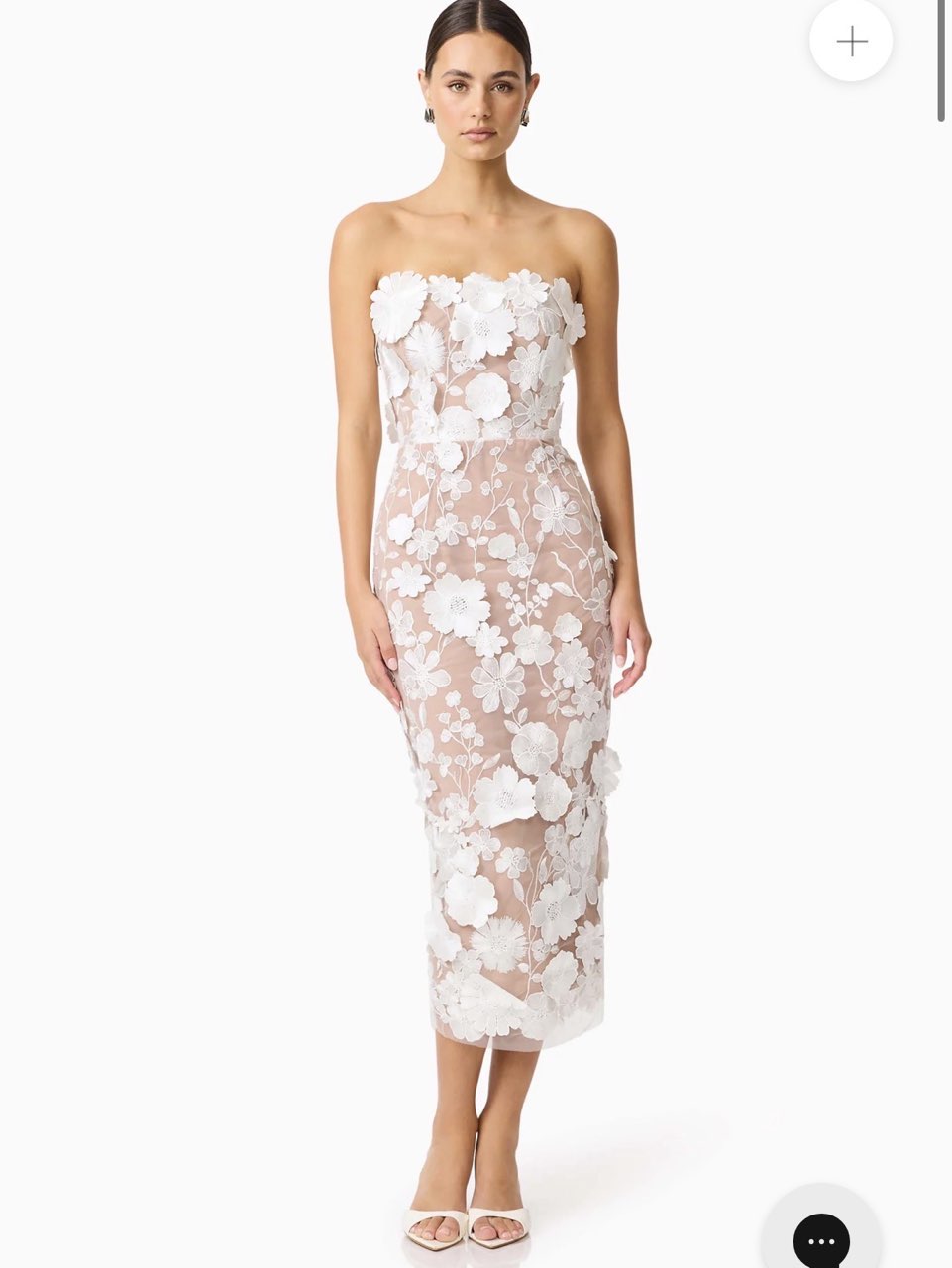 Elliatt Helena Strapless Midi Dress In White