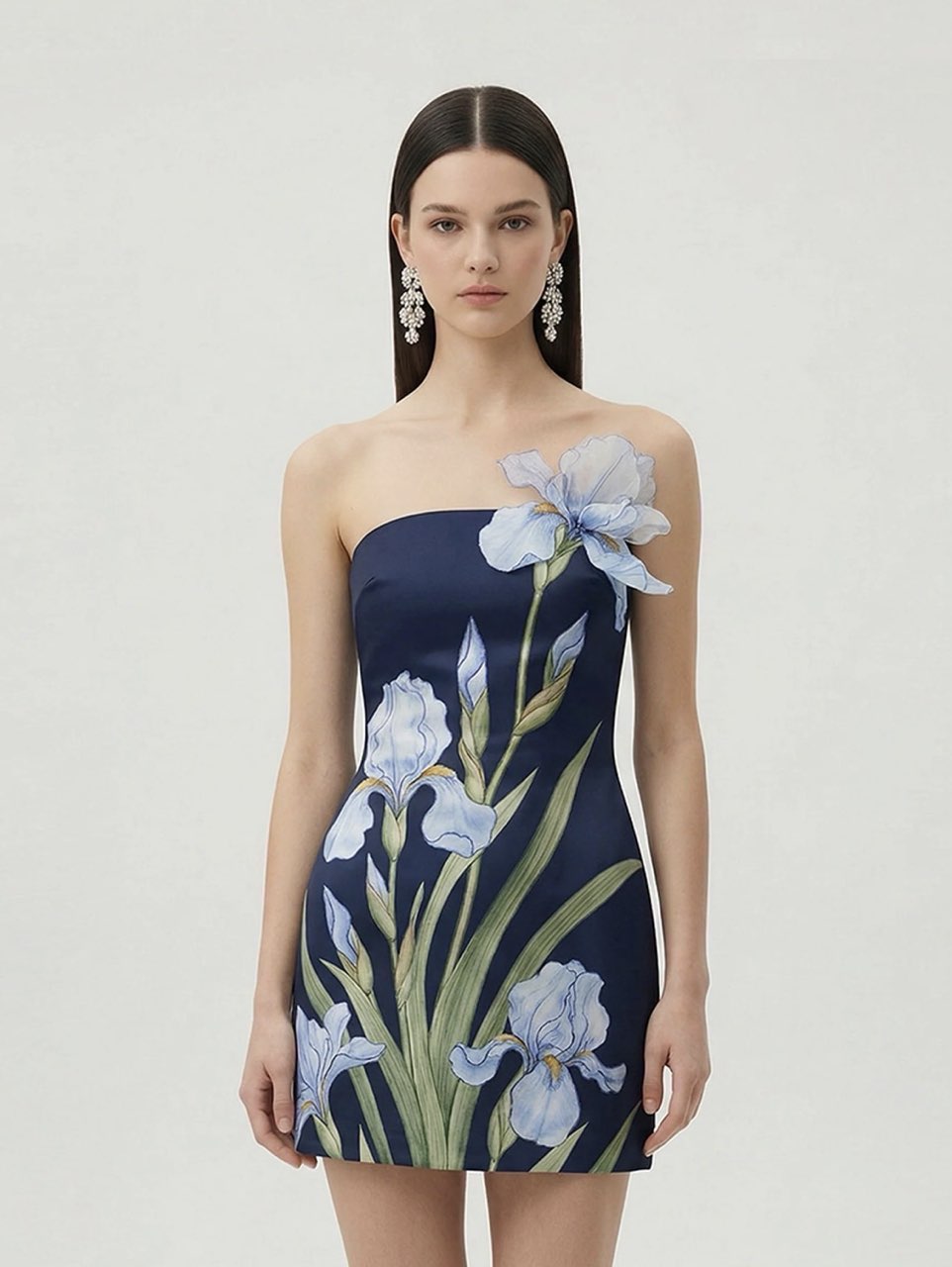 JW PEI Navy floral printed mini dress