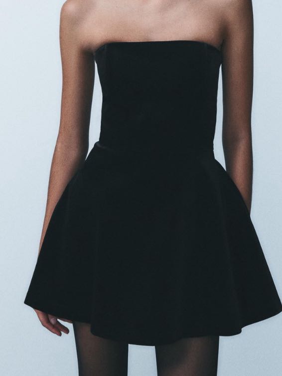 Black Velvet Mini Dress