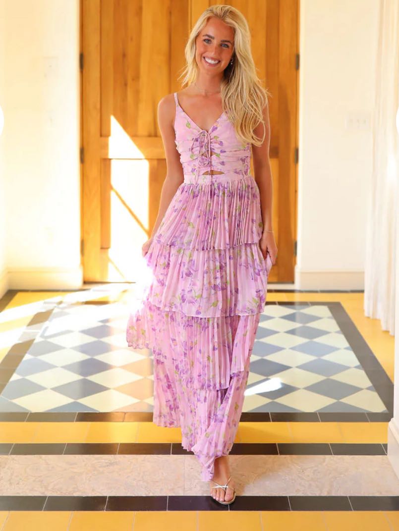 Pink and lilac maxi dress
