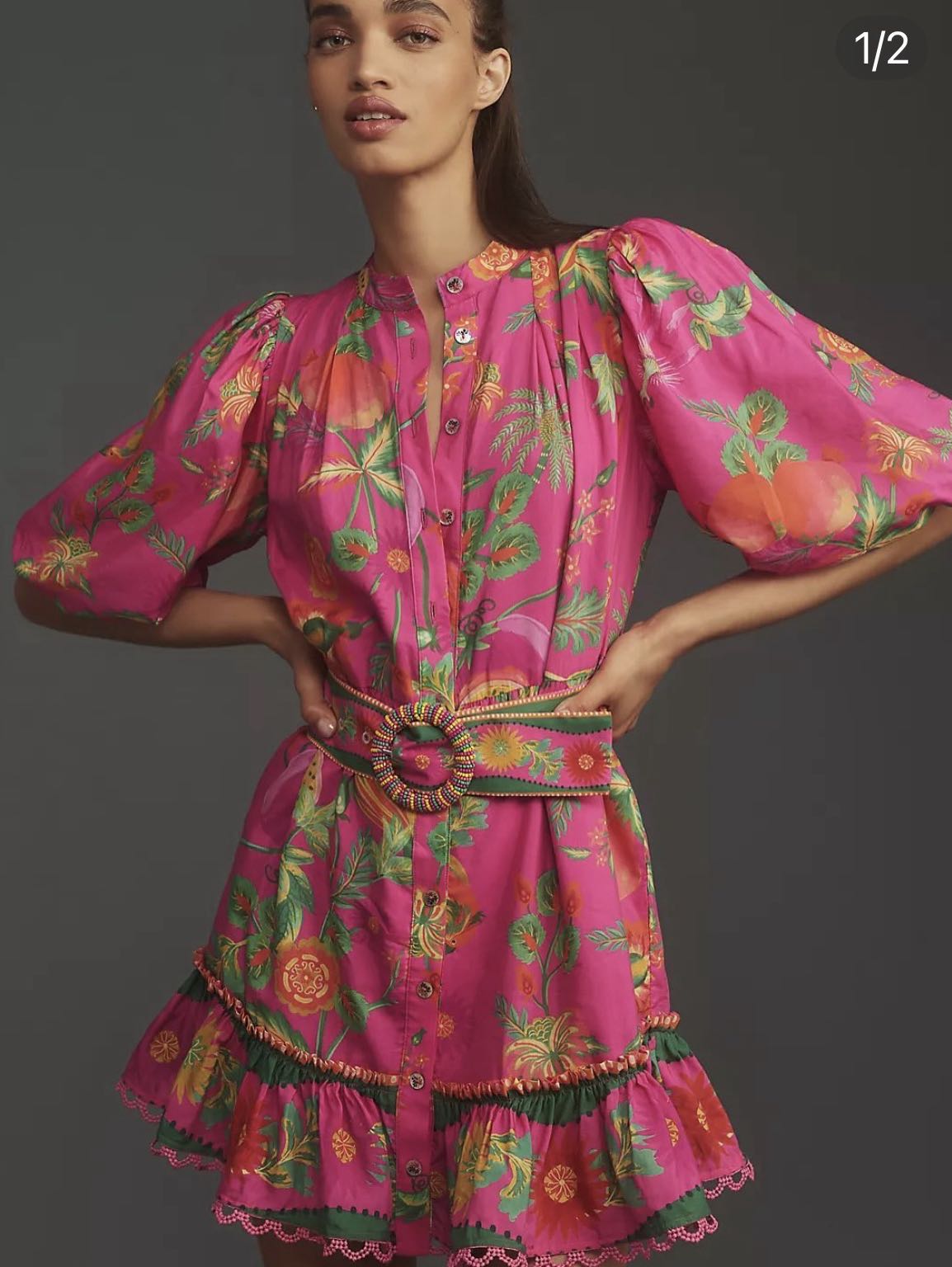 Floral Puff Sleeve Mini Dress - Farm Rio