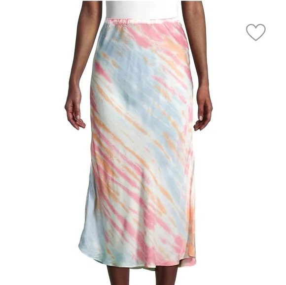 Tie-Dye Midi Slip Skirt - Felicity Midi Skirt in Bahama Wash