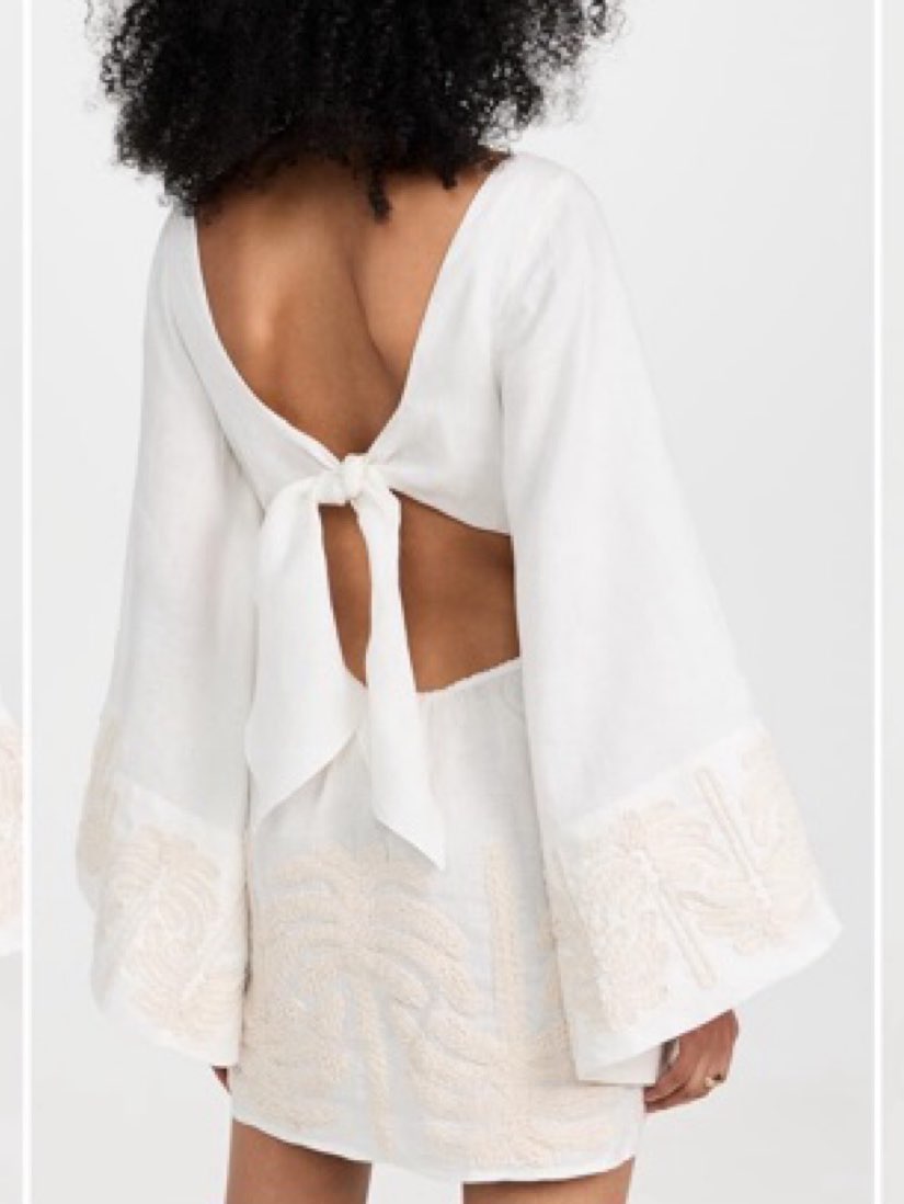 White Embroidered Cutout Mini Dress