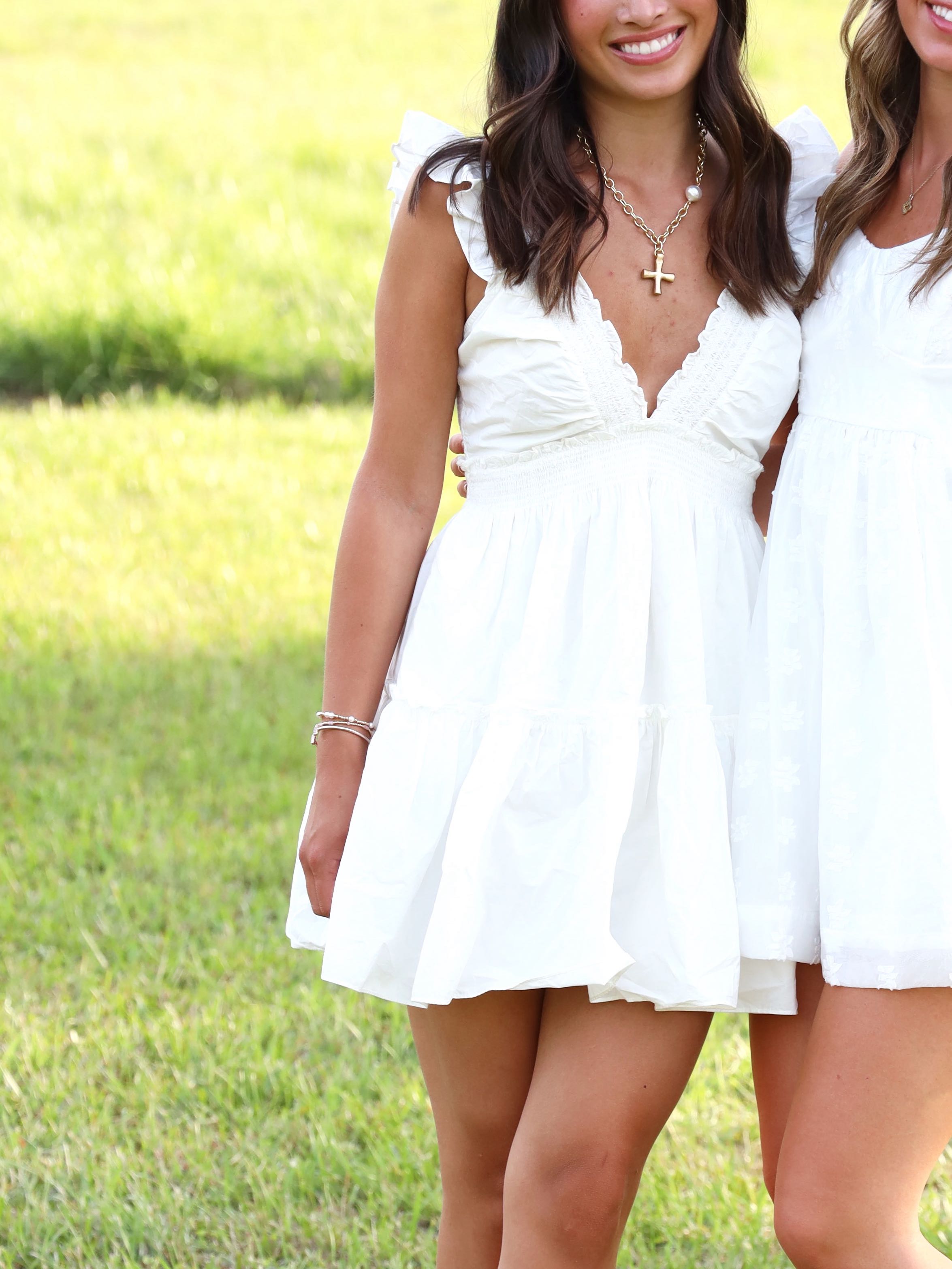 Loveshack fancy white mini dress