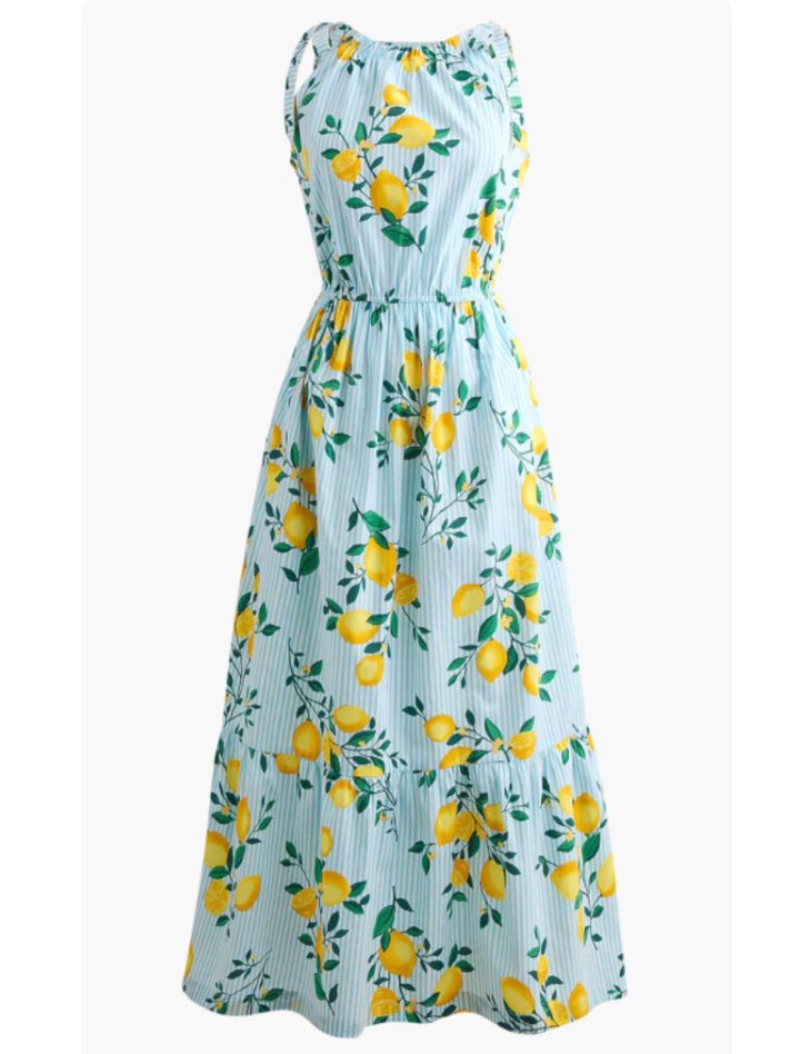 Jcrew maxi lemon dress