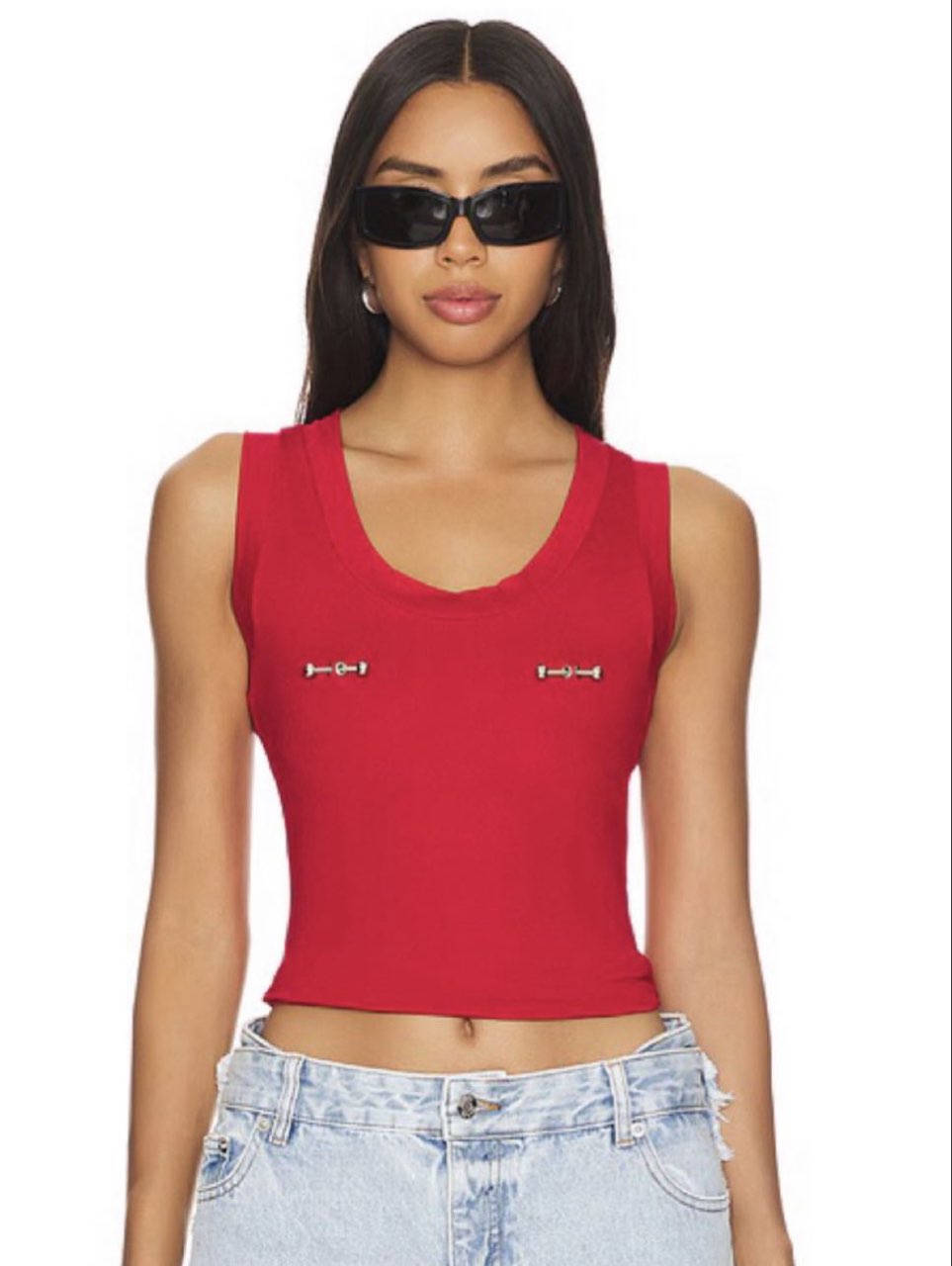 Red Sleeveless Crop Top