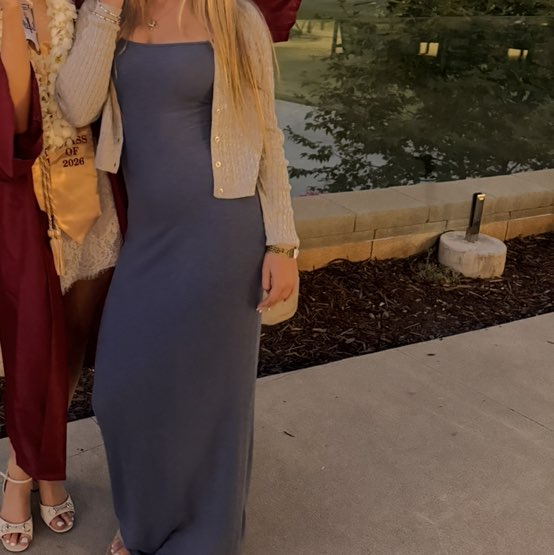 Slate Blue Spaghetti Strap Maxi Dress