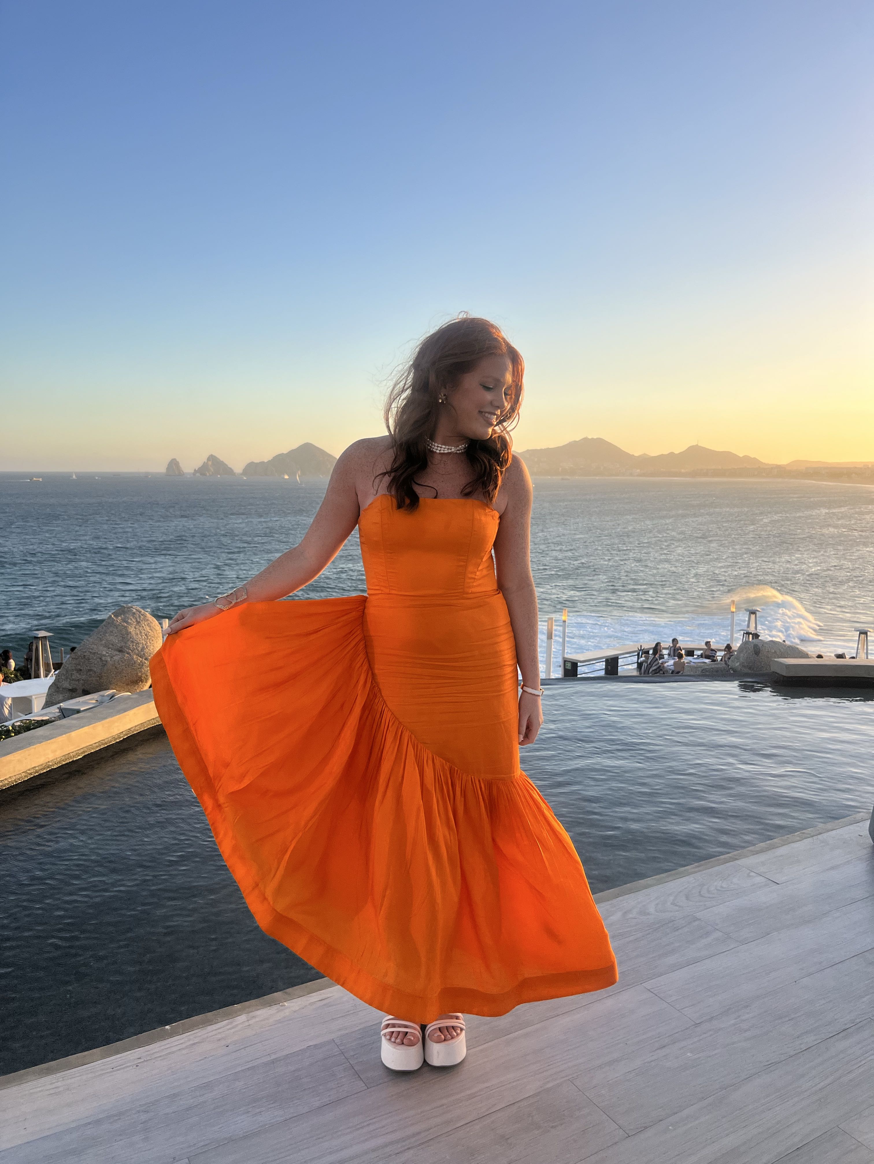 Orange Ruffle Maxi