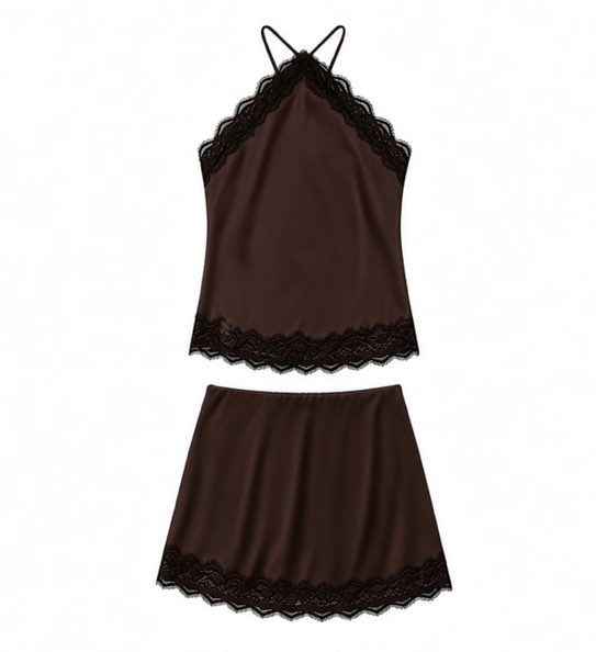 boutique brown top and skirt set