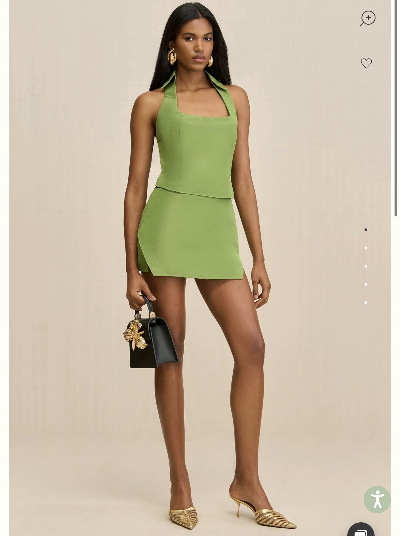 Cult Gaia Green Top and Skort Set