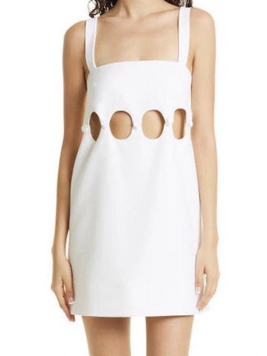 White Cut-Out Mini Dress