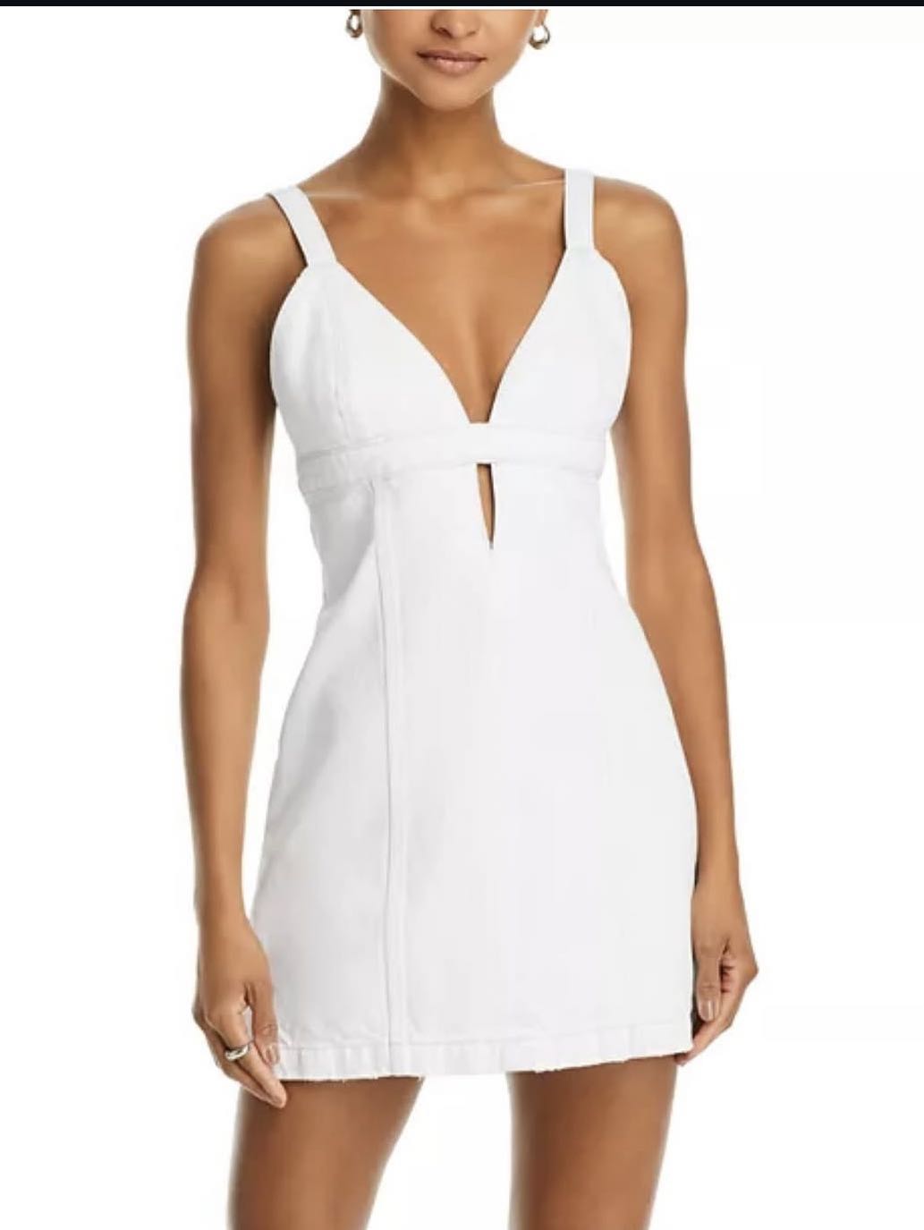 REDONE white denim mini dress