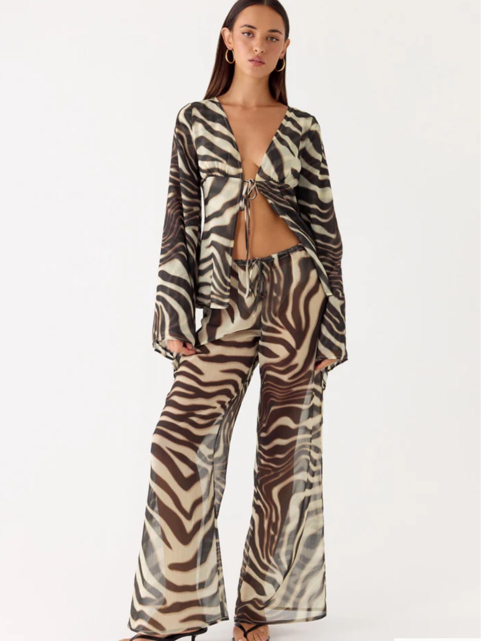 Zebra Print Sheer Set