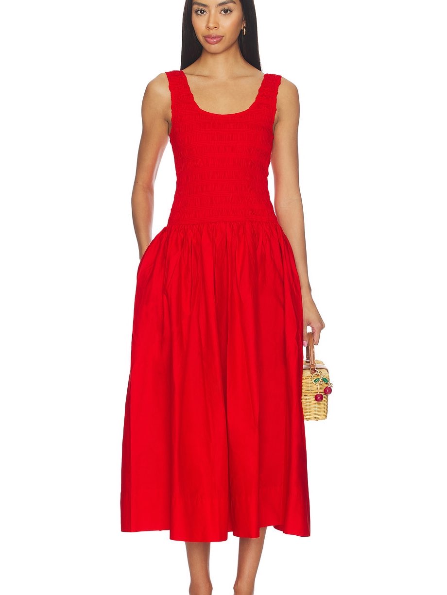 Alessia Smoked Drop Waist Dress