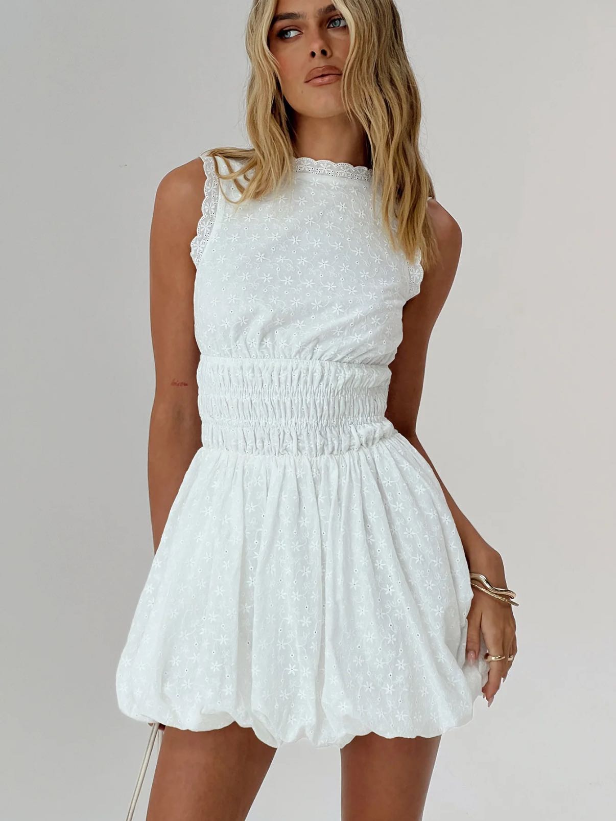 White mini dress