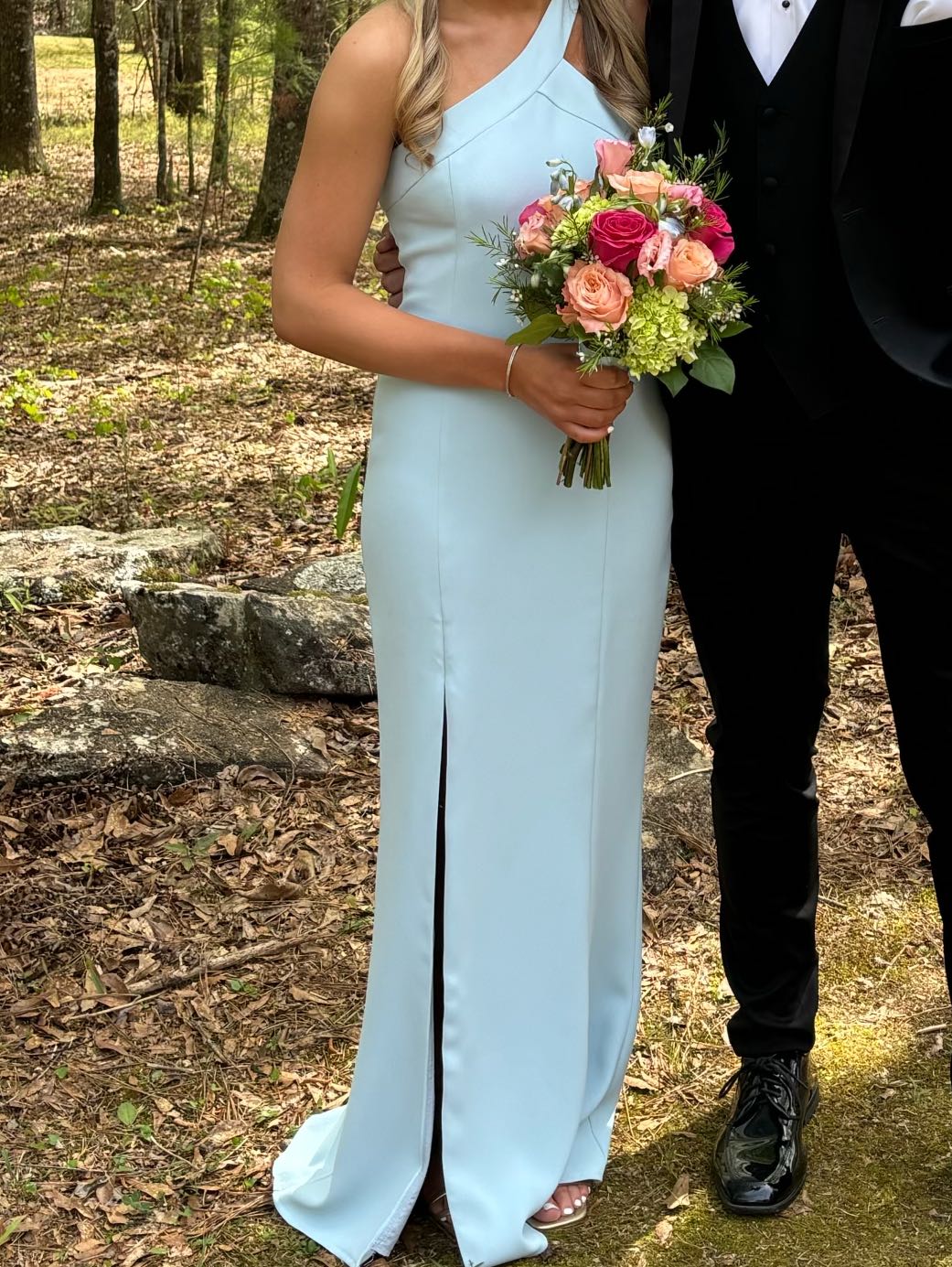 Light blue gown