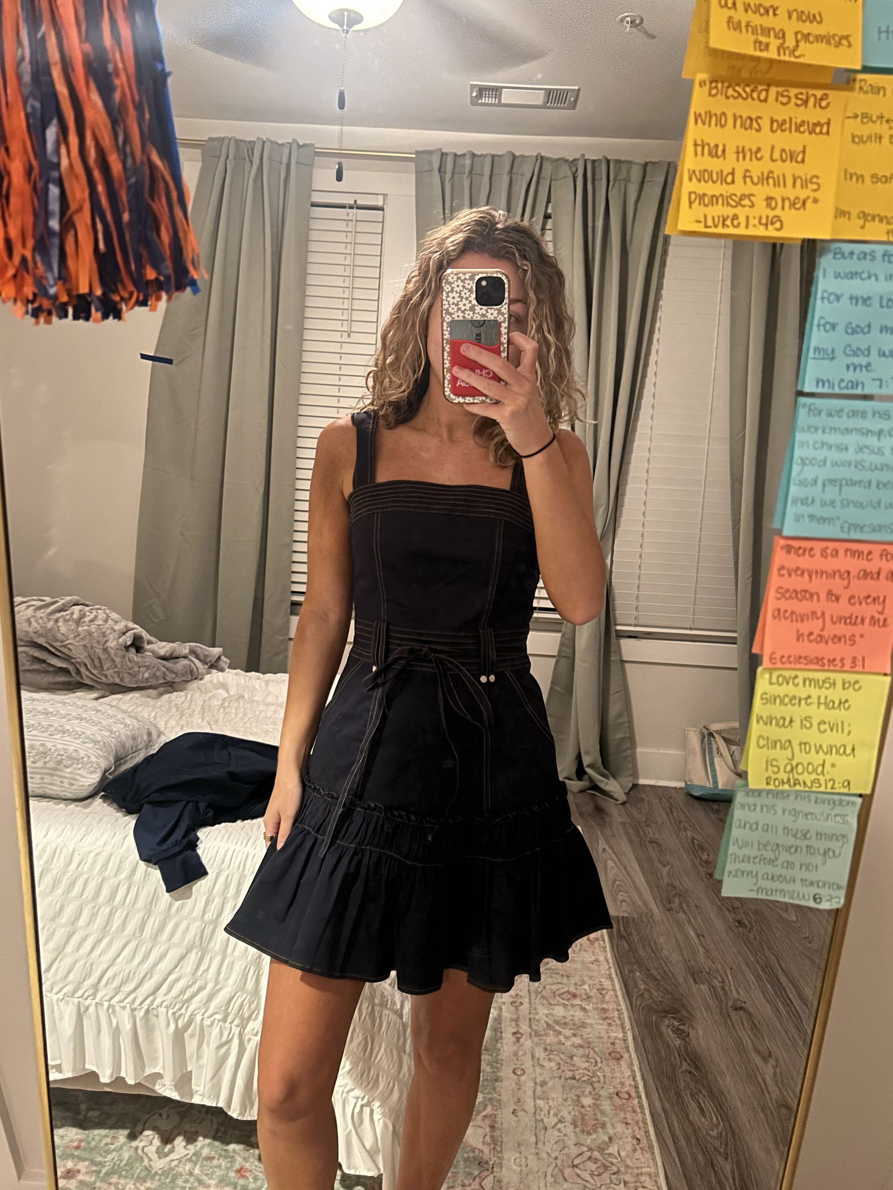 Orange and Navy Dress