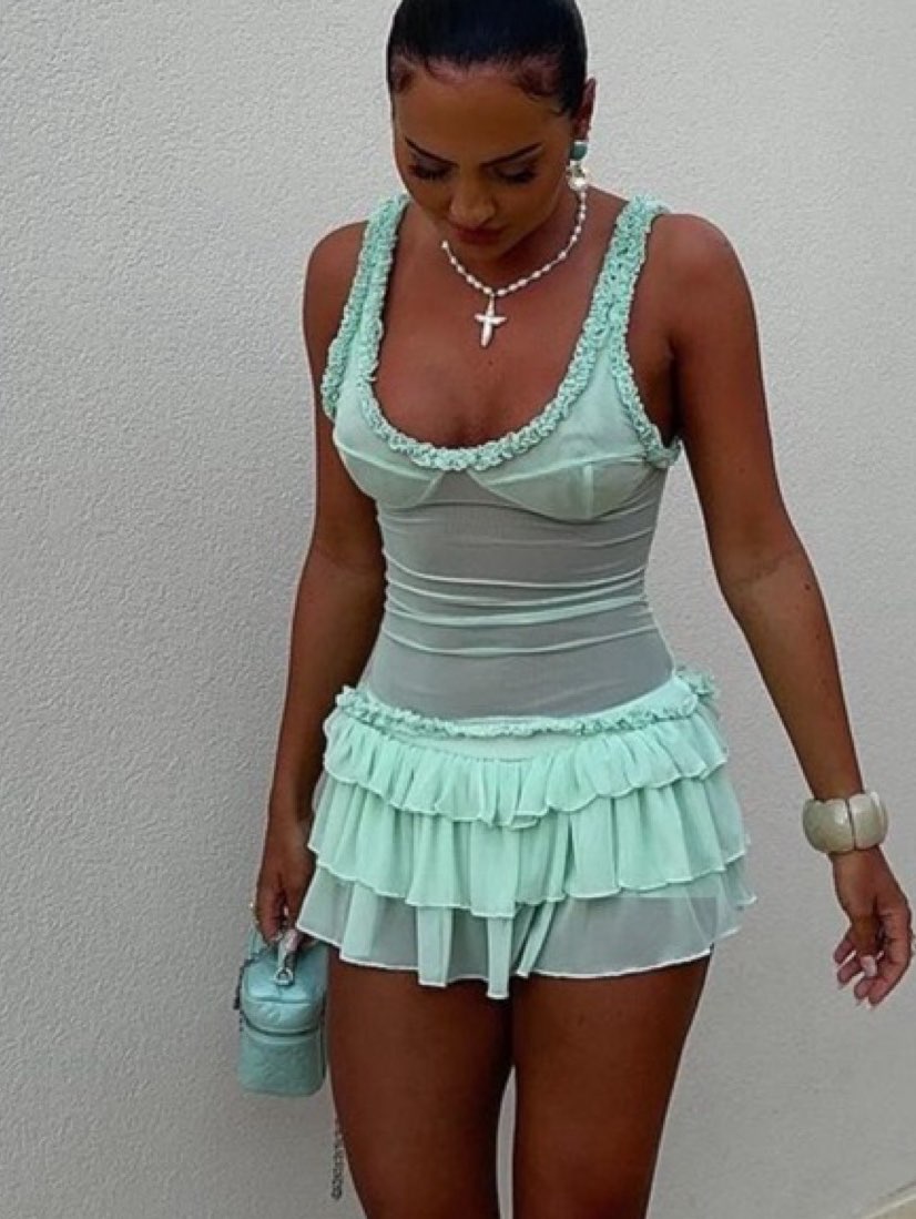 Sheer Ruffled Camisole Top and Shorts Set