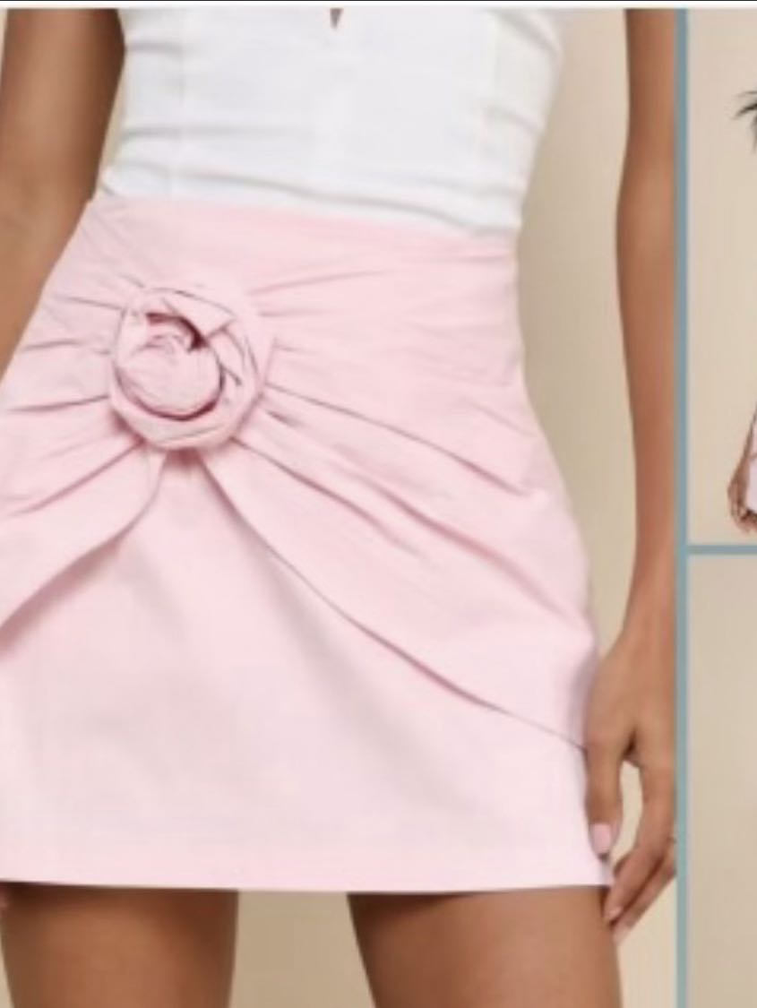 Pink Mini Skirt with Waist Detail