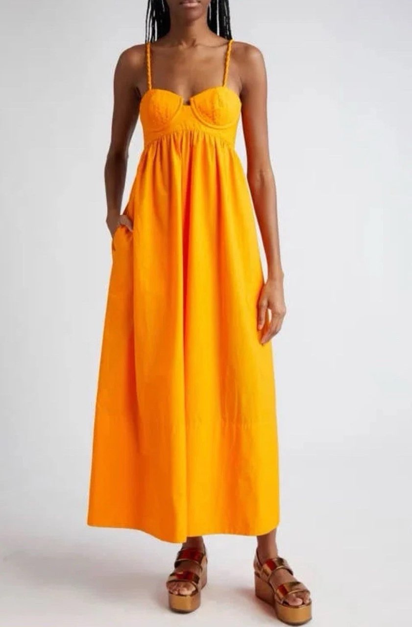 Orange Bustier Maxi Dress