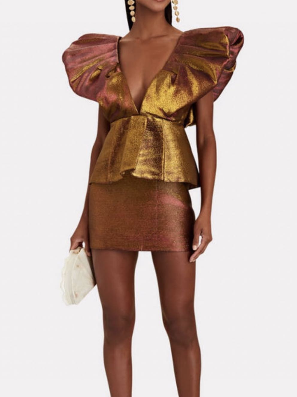 Ronny Kobo Gold Dress