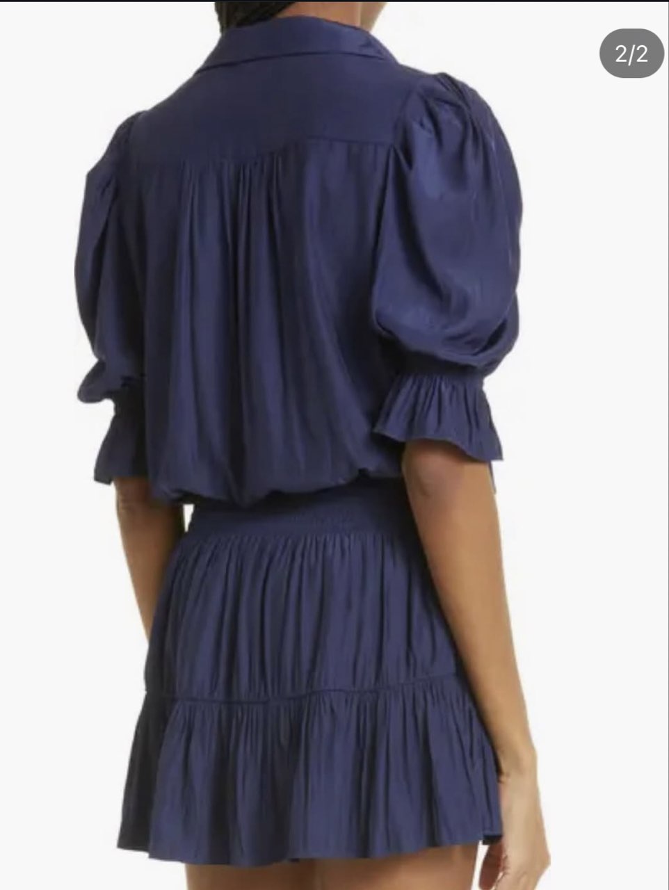 Navy Ruffled Mini Dress