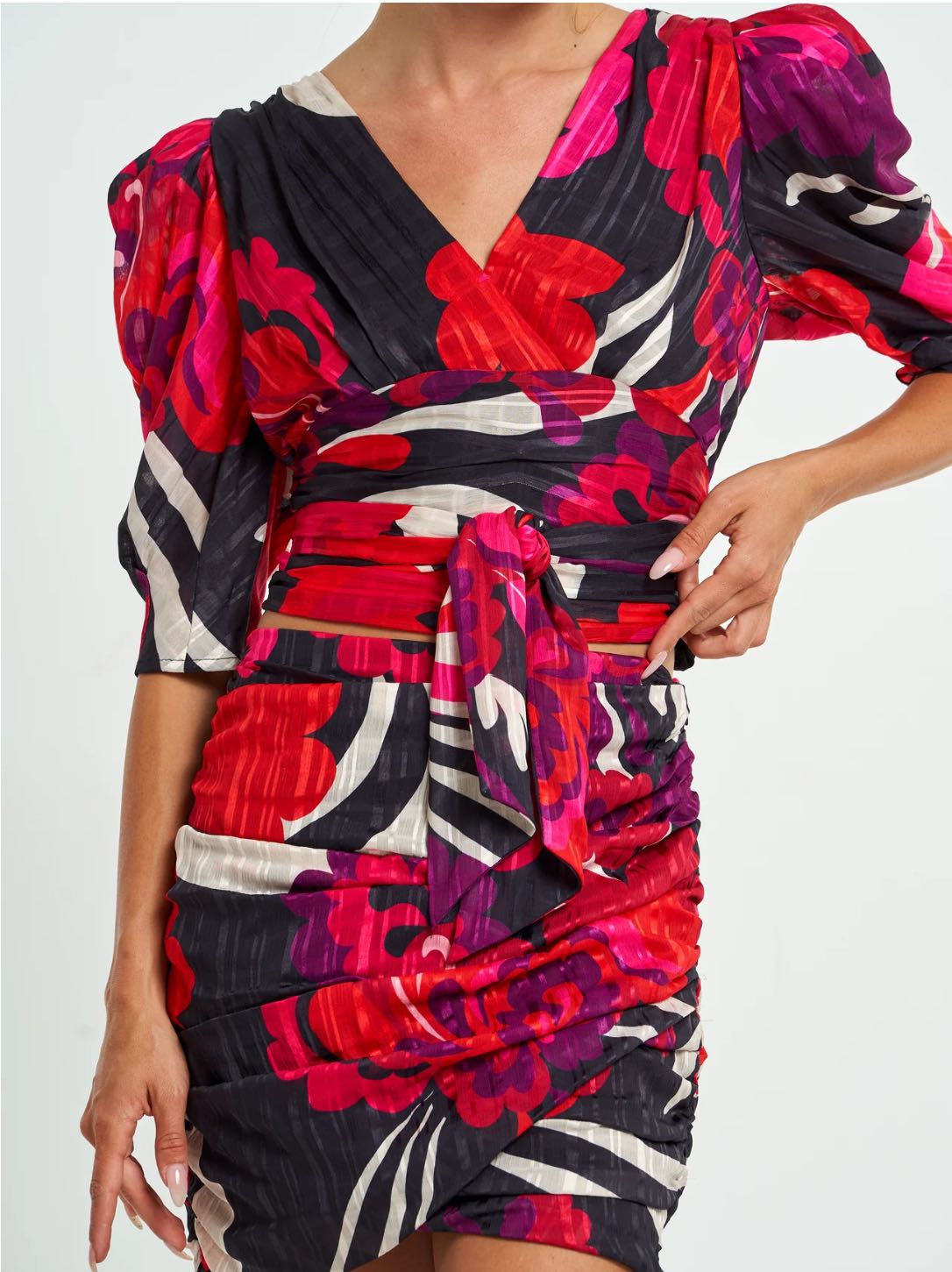 Sadie Floral Print Ruched Ser