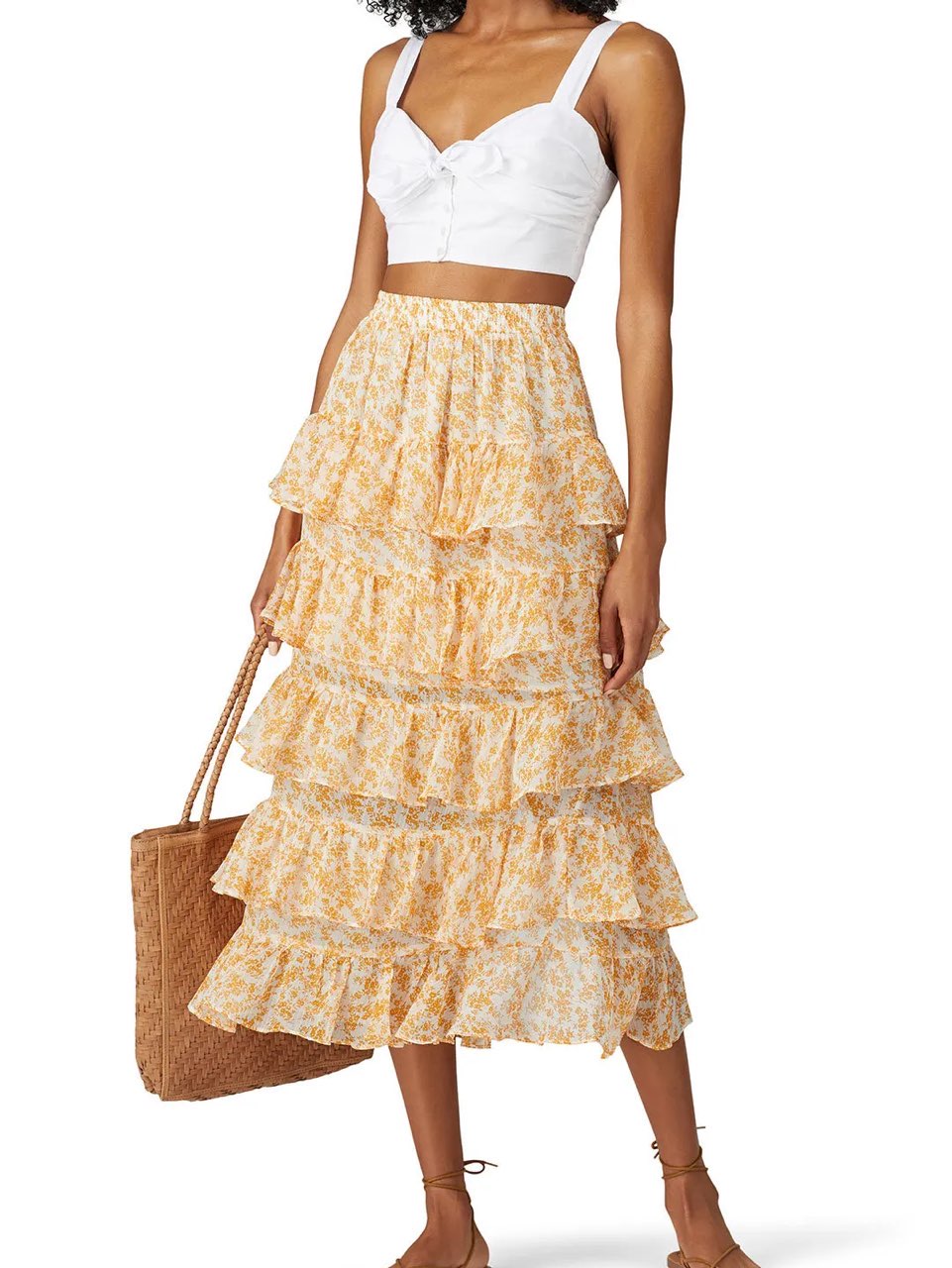 Lana Tiered Midi Skirt