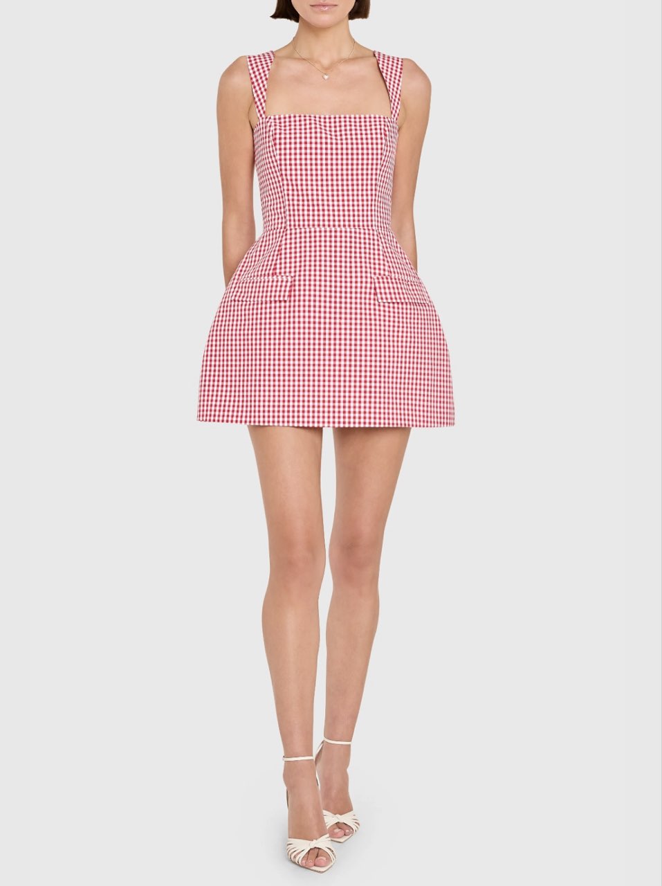 Amanda Uprichard Bethany Skort Romper in Red Gingham size XS