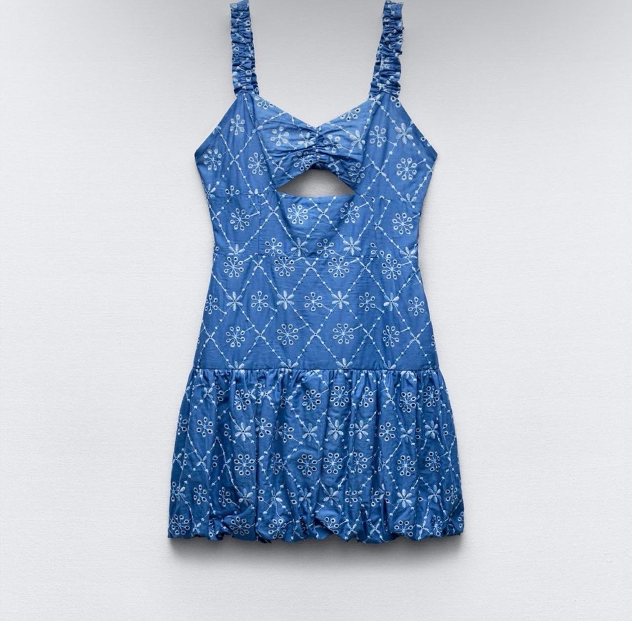blue zara mini dress!!