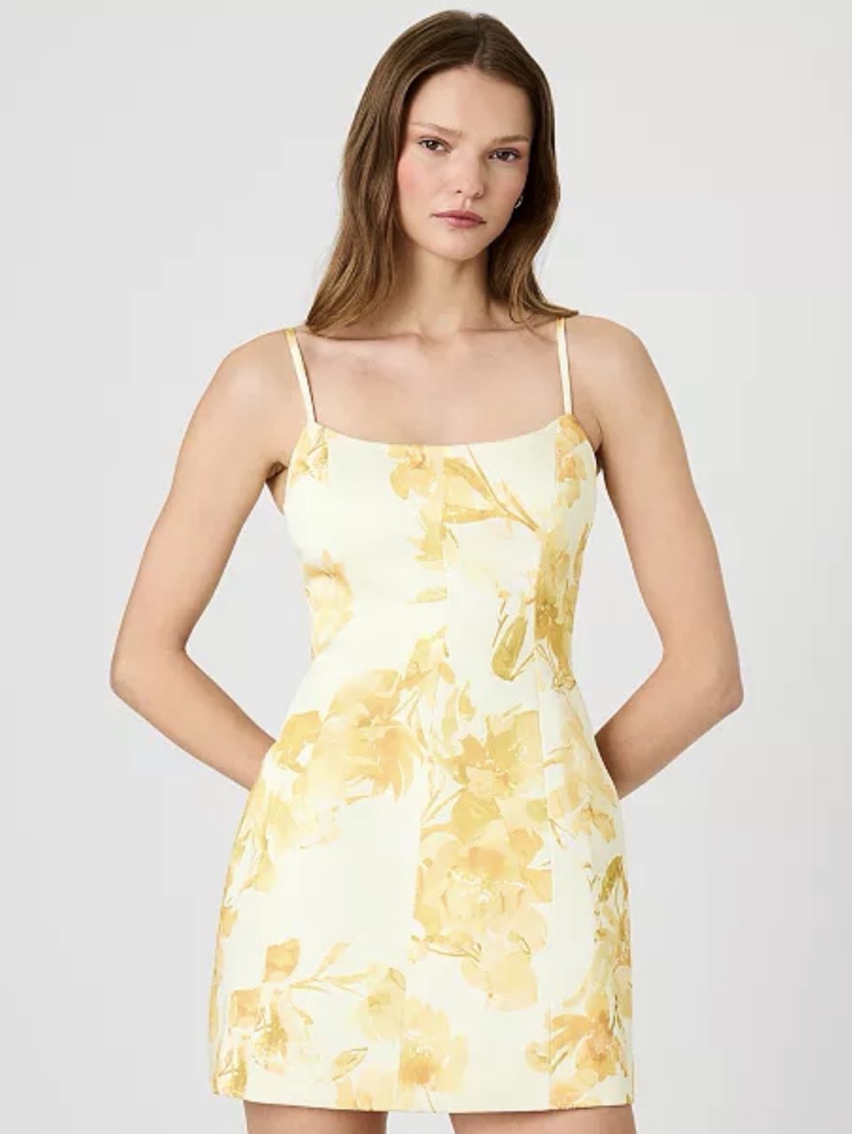 Yellow Floral Mini Dress