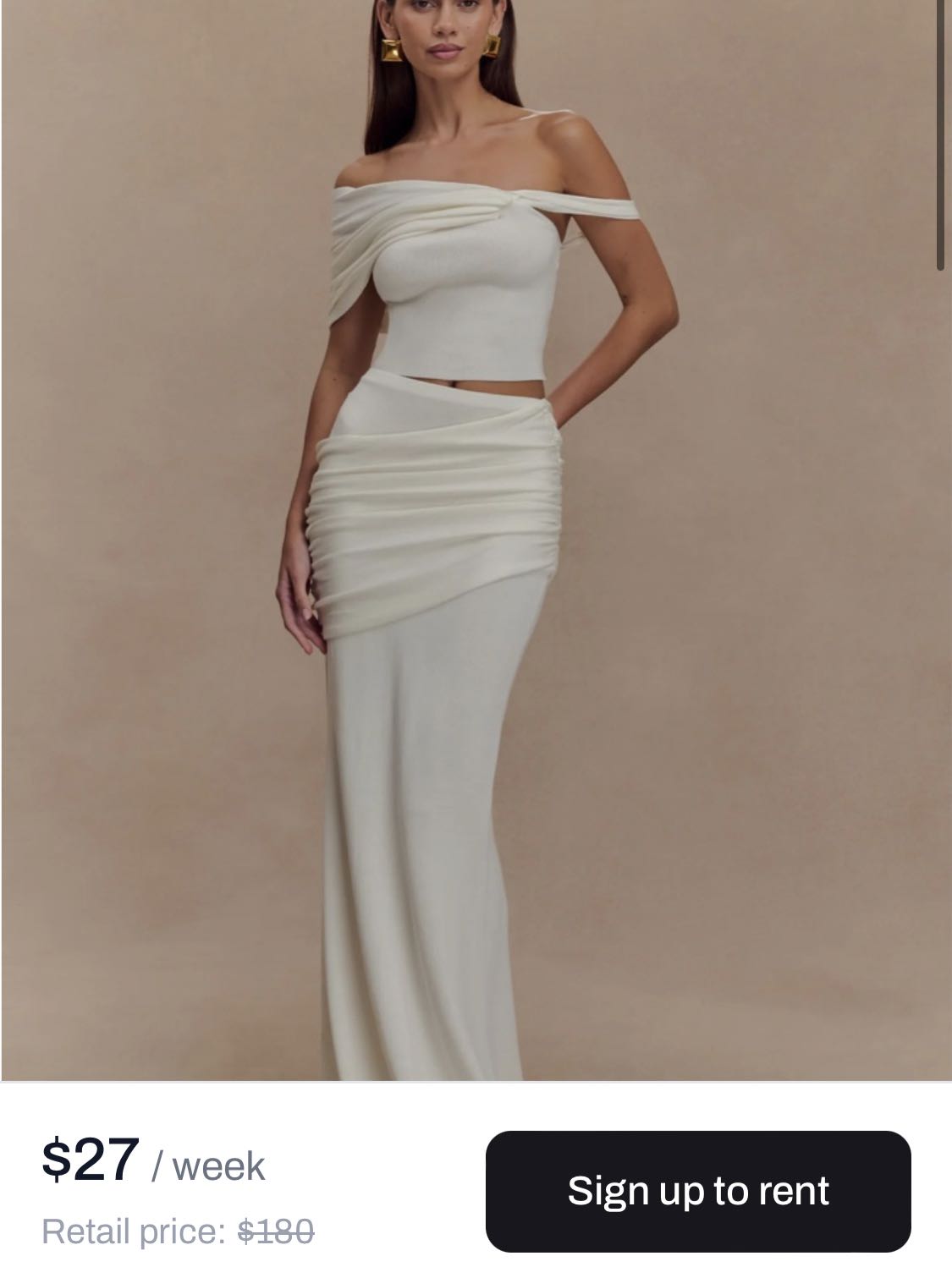 Ivory Off-Shoulder Crop Top