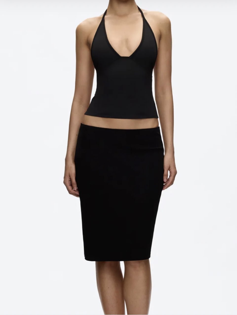 Black Stretch Pencil Skirt