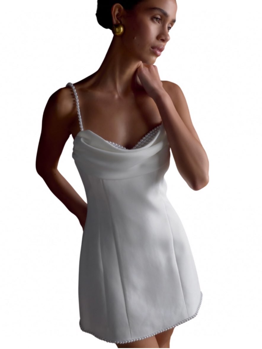 Pearl Trim Mini Dress
