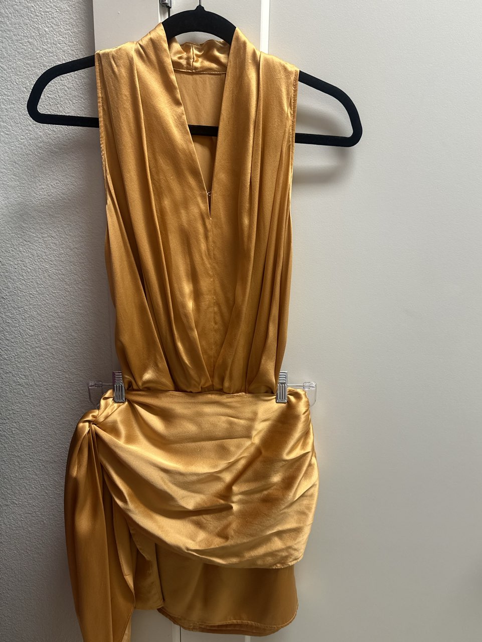 Gold Draped Bodysuit and Skirt