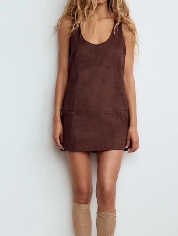 Brown suede dress