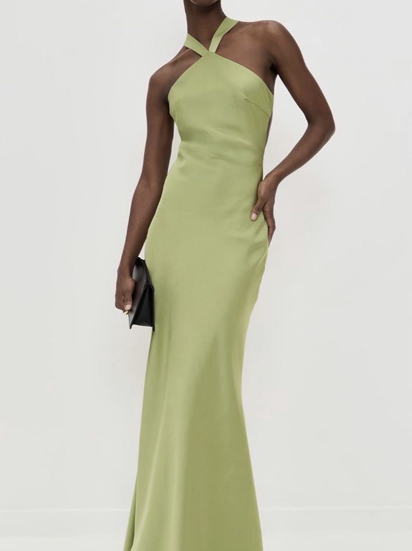 Satin Halter Maxi Dress