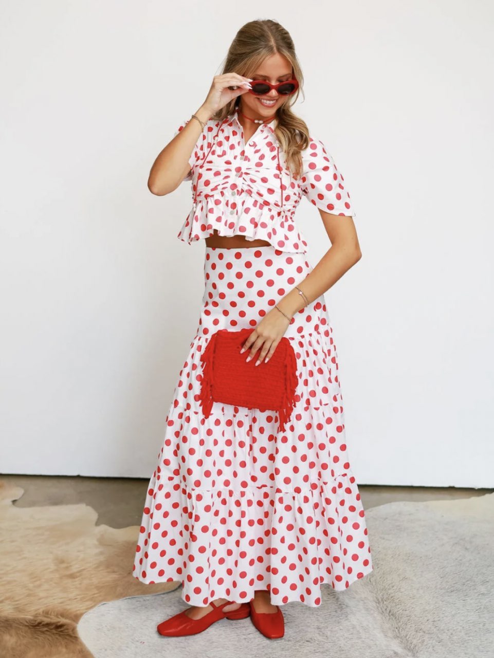 Red and White Polka Dot Set