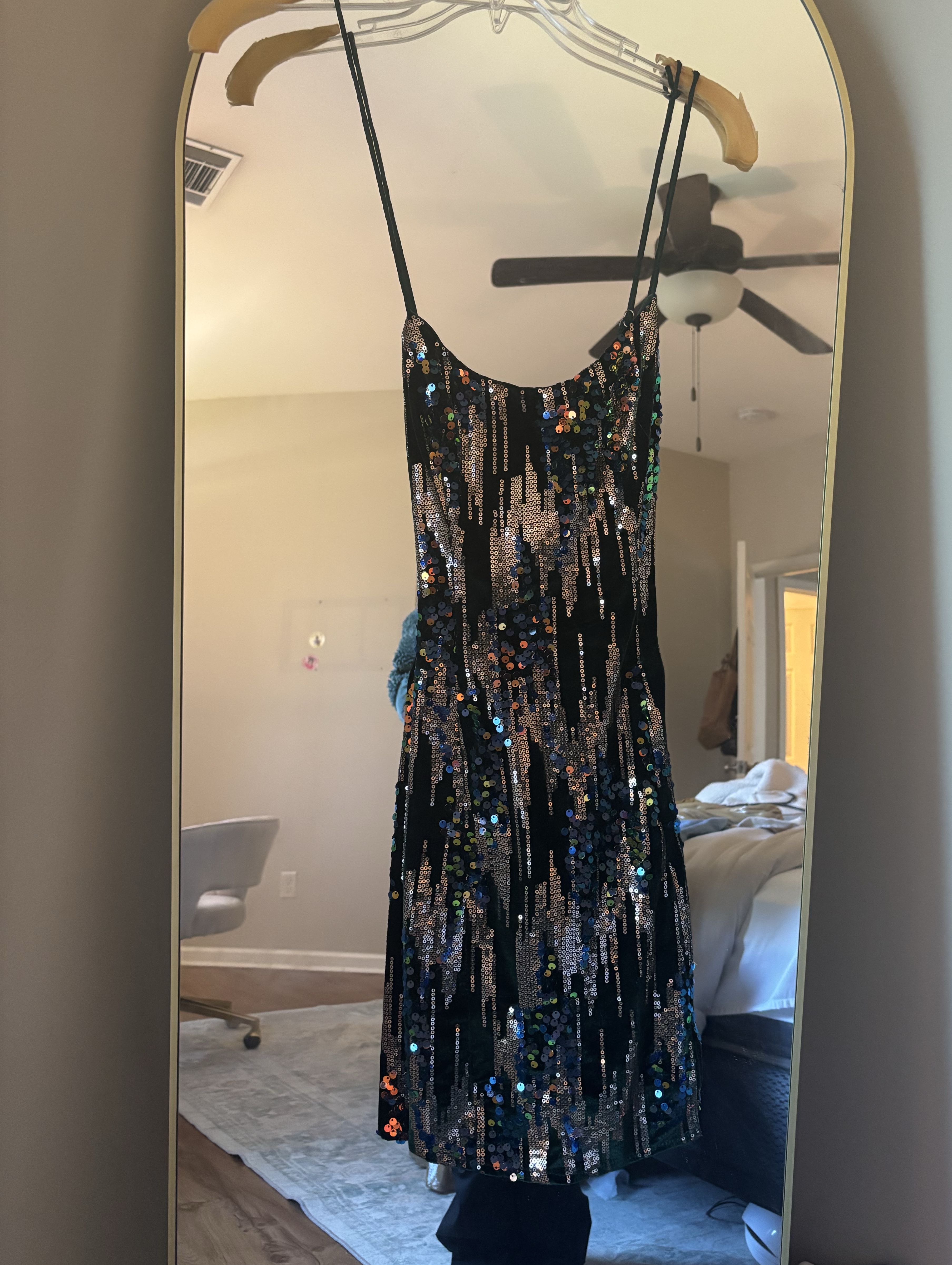 Cocktail sequin and velvet dress