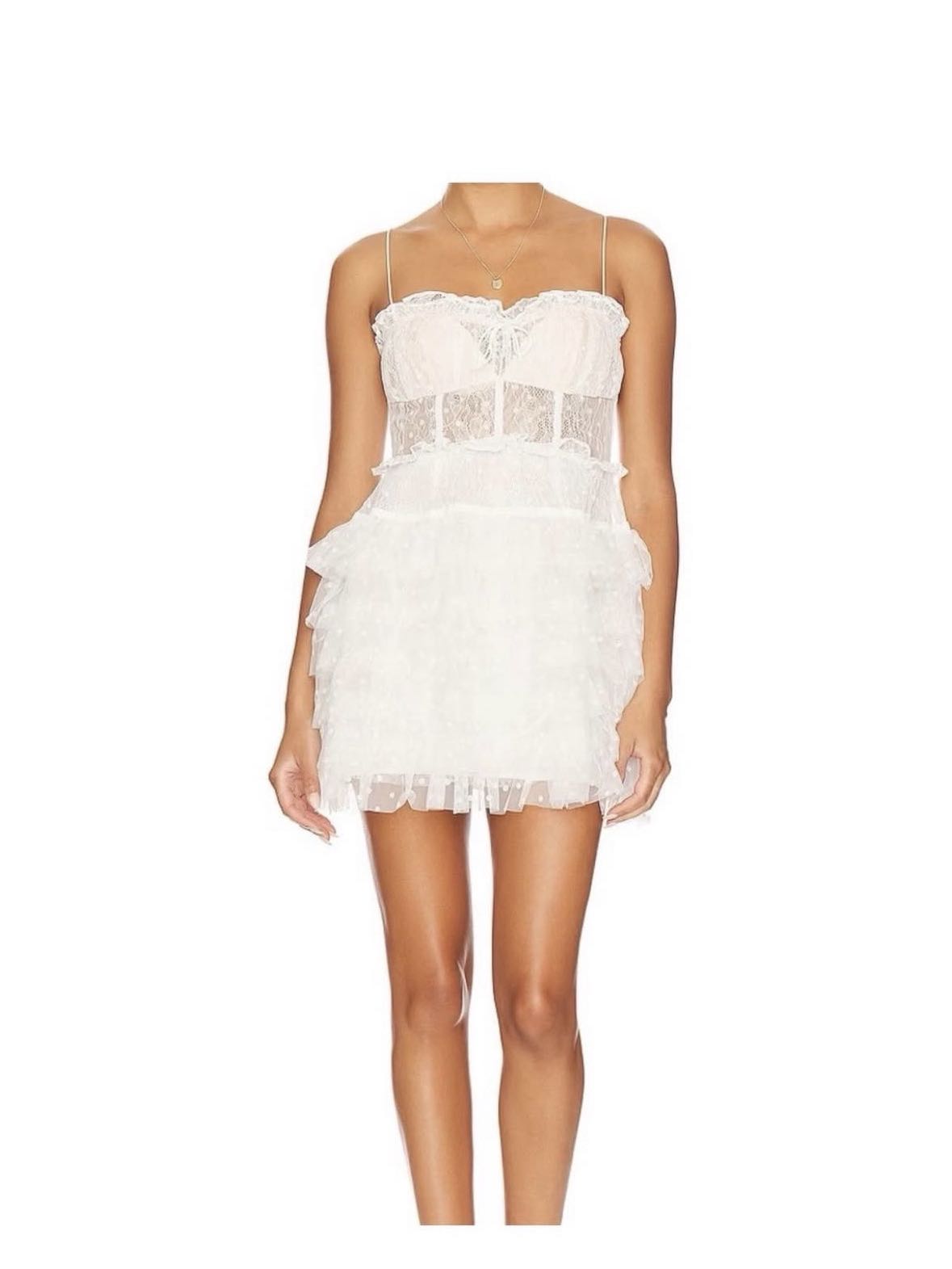 FOR LOVE & LEMONS Jules Mini Dress in White