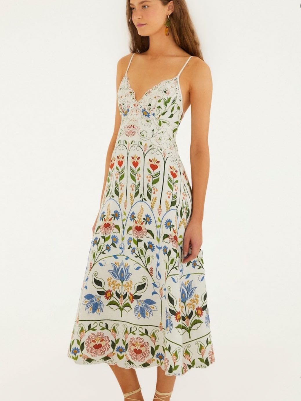 Off-White Stitched Garden Midi Dress