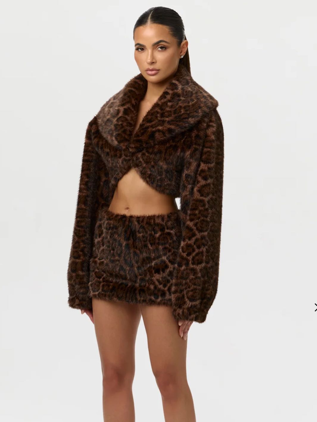 Leopard Print Faux Fur Set