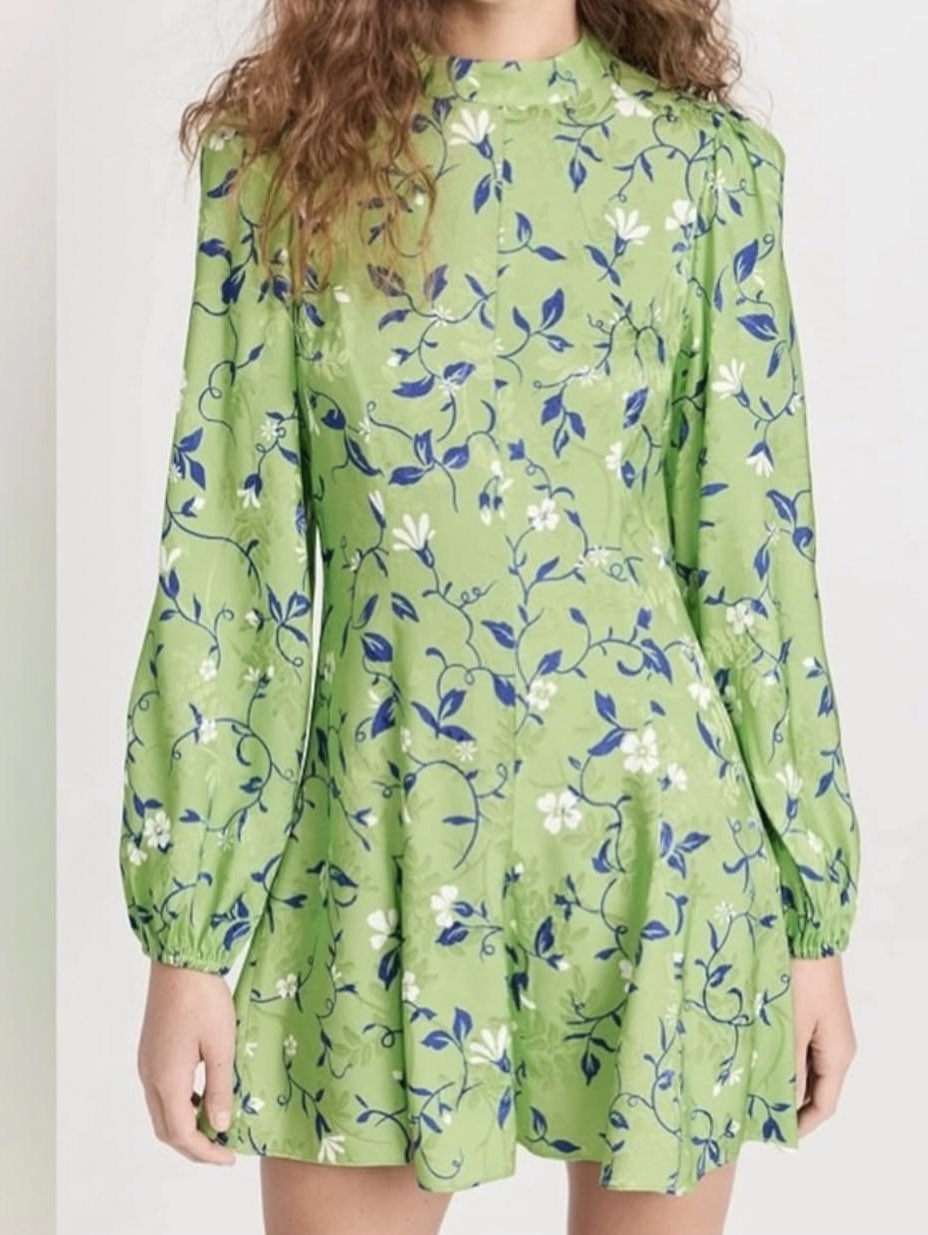Green Floral Mini Dress