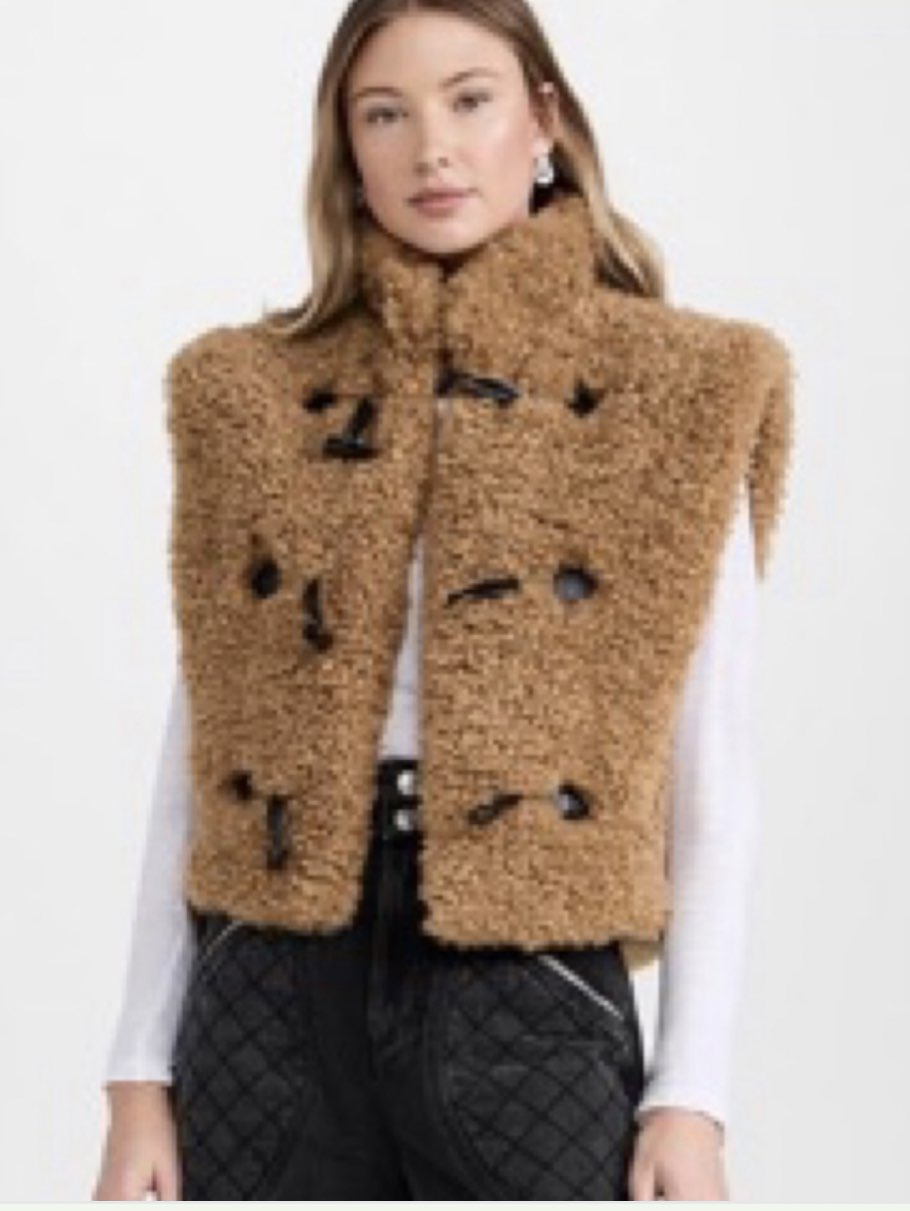 Camel Teddy Fleece Vest