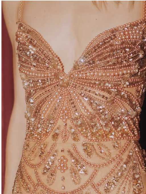 Champagne Gold Beaded Maxi Gown