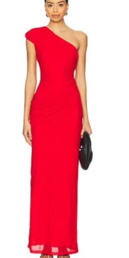 Red One-Shoulder Maxi Gown